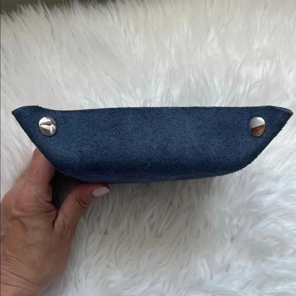 New Leather Catchall Tray, Valet Tray, in Deep Navy